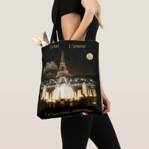 Eiffelturm nachts tasche
