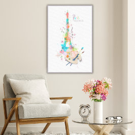 Eiffelturm Paint Spritzer Print on Leinwand Art