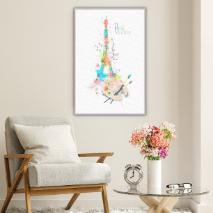 Eiffelturm Paint Spritzer Print on Leinwand Art