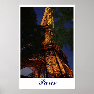 Eiffelturm, Paris am Abend Poster
