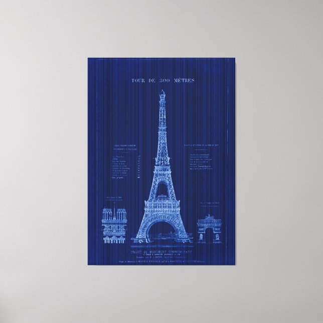 Eiffelturm Paris Baukonzept Leinwanddruck (Vorderseite)