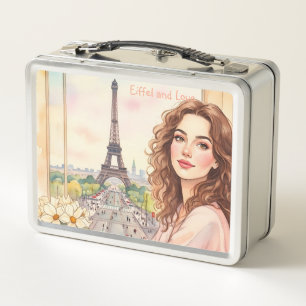 Eiffelturm, Paris, Eiffel und Liebe Metal Lunchbox