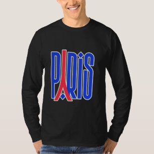 Eiffelturm Paris Fette Schrift Paris Mode T-Shirt