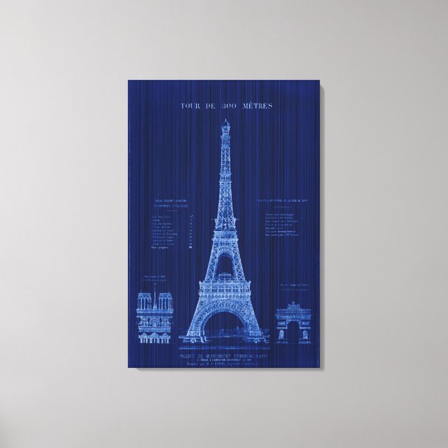 Eiffelturm Paris FRANCE Baukonzept Leinwanddruck (Vorderseite)