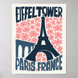 Eiffelturm Paris Frankreich abstraktes Reiseland Poster