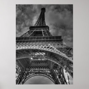 Eiffelturm, Paris, Frankreich B&W Poster