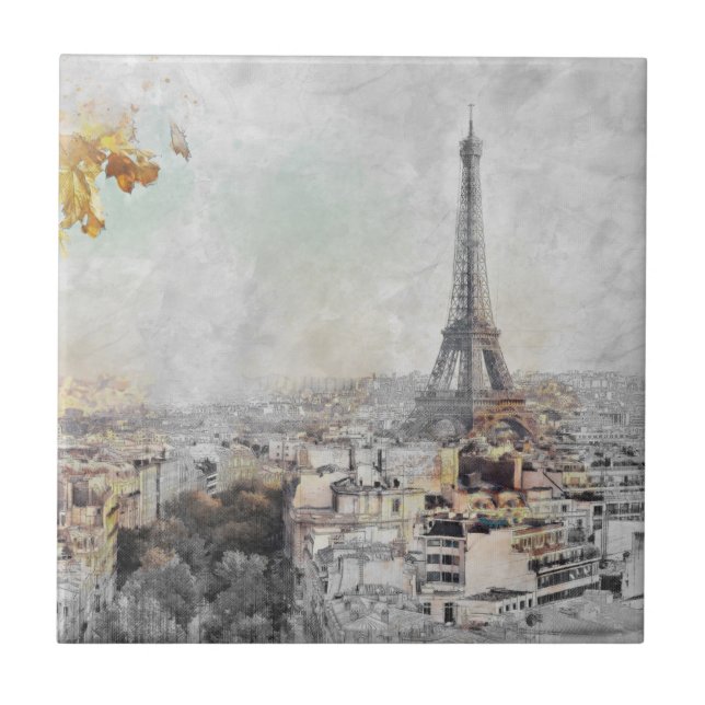 Eiffelturm. Paris, Frankreich Fliese (Vorderseite)