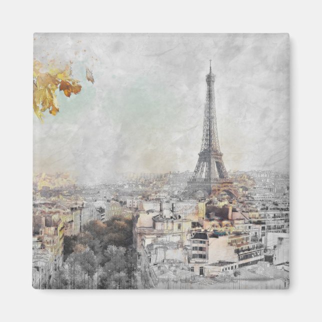 Eiffelturm. Paris, Frankreich Magnet (Vorne)
