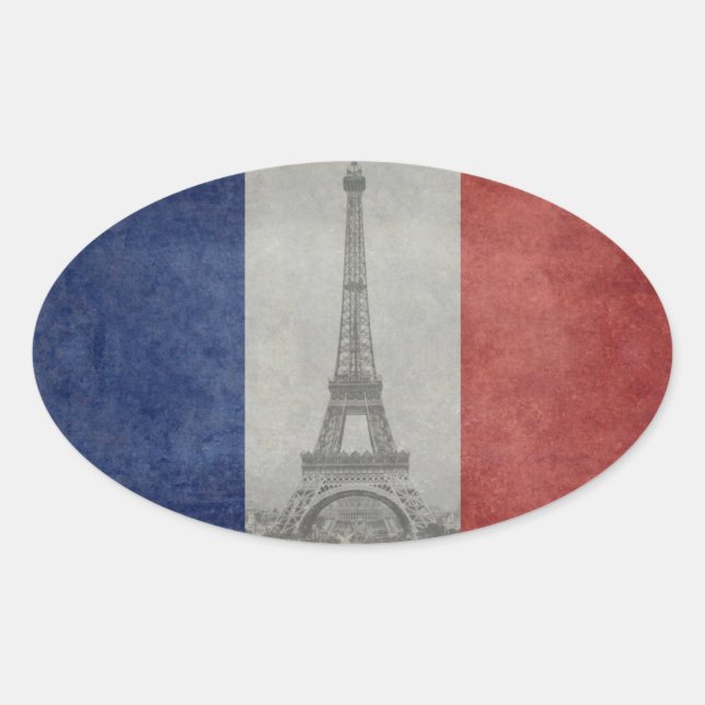 Eiffelturm, Paris Frankreich Ovaler Aufkleber (Vorderseite)