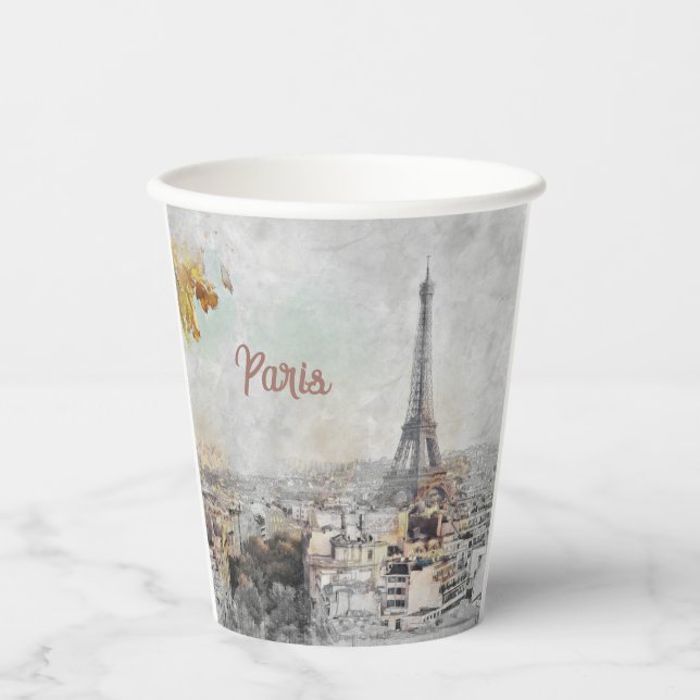 Eiffelturm Paris Frankreich Papiergruppen Pappbecher (Vorderseite)