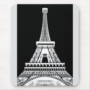 Eiffelturm Paris Frankreich Pop Schwarz/Weiß Mousepad