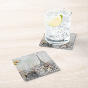 Eiffelturm. Paris, Frankreich Rechteckiger Pappuntersetzer