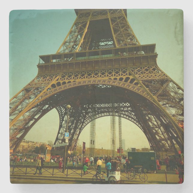 Eiffelturm, Paris, Frankreich Steinuntersetzer (Vorderseite)