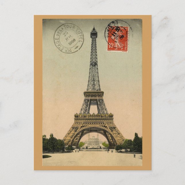 Eiffelturm, Paris, Frankreich, Vintages Retro Postkarte (Vorderseite)