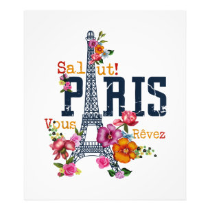 Eiffelturm Paris Hemd Salut Blühendes Paris Fra Fotodruck