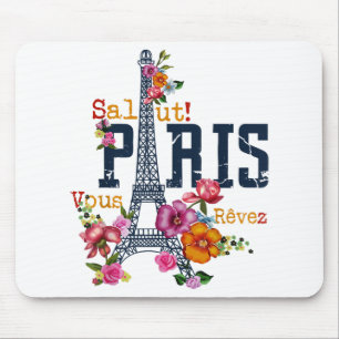 Eiffelturm Paris Hemd Salut Blühendes Paris Fra Mousepad