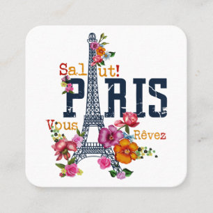 Eiffelturm Paris Hemd Salut Blühendes Paris Fra Quadratische Visitenkarte