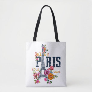 Eiffelturm Paris Hemd Salut Blühendes Paris Fra Tasche
