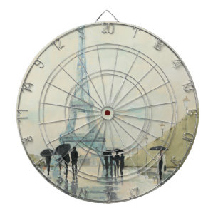 Eiffelturm Paris im Regen Dartscheibe