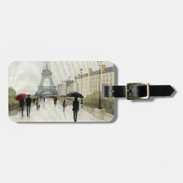 Eiffelturm | Paris im Regen Gepäckanhänger (Vorderseite horizontal)