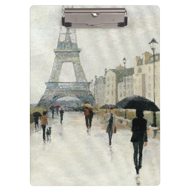 Eiffelturm | Paris im Regen Klemmbrett (Vorderseite)