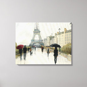Eiffelturm   Paris im Regen Leinwanddruck