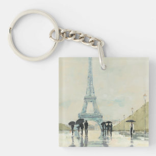 Eiffelturm Paris im Regen Schlüsselanhänger