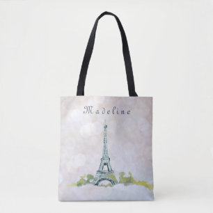 Eiffelturm Paris Ink Sketch on Pink Sparkle Tasche