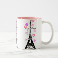 EIFFELTURM PARIS JE T'AIME UND HERZ-DRUCK