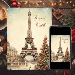 Eiffelturm, Paris Joyeux Weihnachten Weihnachten<br><div class="desc">Erleben Sie die Eleganz eines Pariser Weihnachts mit unserer Weihnachtskarte "Eiffelturm, Paris Joyeux Weihnachten". Mit dem berühmten Eiffelturm vor dem Hintergrund eines festlichen Flairs, bringt diese Karte eine Touch französischer Eleganz in Ihre Urlaubsstimmung. Sagen Sie 'Joyeux Noël' im Stil und teilen Sie die Magie der Saison mit dieser wunderschön gestalteten...</div>