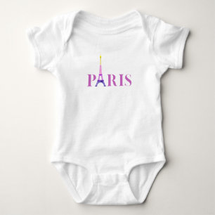 Eiffelturm-Paris-Lebendig und Bunt- Baby Strampler