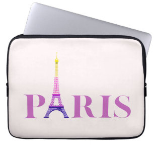 Eiffelturm-Paris-Lebendig und Bunt- Laptopschutzhülle