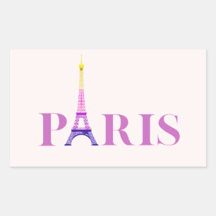 Eiffelturm-Paris-Lebendig und Bunt- Rechteckiger Aufkleber