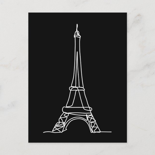 Eiffelturm Paris Minimalistische Linie Art Postkarte (Vorderseite)