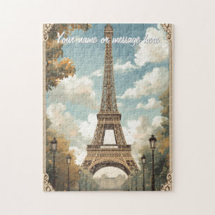 Eiffelturm Paris Reise Vintage Retro Art Name