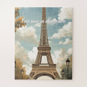 Eiffelturm Paris Reise Vintage Retro Art Name