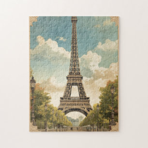 Eiffelturm Paris Reise Vintage-Stil Retro-Kunst