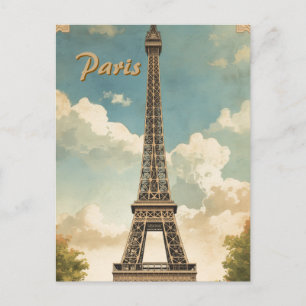 Eiffelturm Paris Reise Vintage Stil Retro Kunst Postkarte