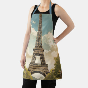 Eiffelturm Paris Reise Vintage Stil Retro Kunst Schürze