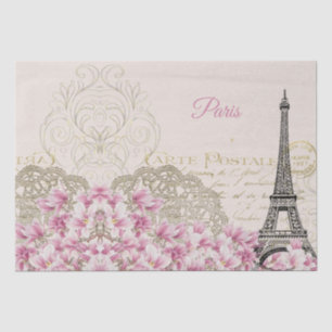 Eiffelturm, Paris Rosa Magnolia Seidenpapier