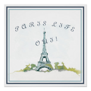 Eiffelturm Paris Tinte und Aquarell  Paris Life Poster