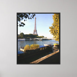 Eiffelturm Paris und Seine-Wandkunst Leinwanddruck