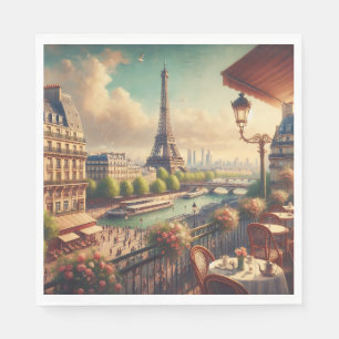 Eiffelturm Paris Vintage Ölgemälde Serviette