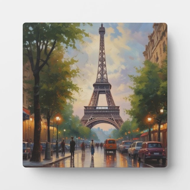 Eiffelturm Paris Vintage Retro Art Fotoplatte (Vorderseite)