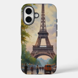 Eiffelturm Paris Vintage Retro Art iPhone 16 Hülle