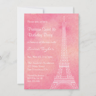 Eiffelturm Pariser Geburtstagsparty Einladung
