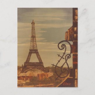 Eiffelturm, Parismus Frankreich - Akryllik auf Lei Postkarte