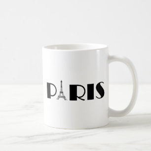 Eiffelturm-Parisschwarzes u. -WEISS Kaffeetasse