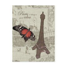Eiffelturm, Parisstraße und Schmetterling