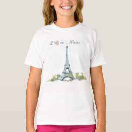Eiffelturm-Pen und Tintenzeichnung | Liebe Paris T-Shirt